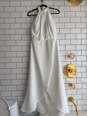 White Halter Neck Maxi Dress - Custom Made Luxury Gown (Bridal or Event)